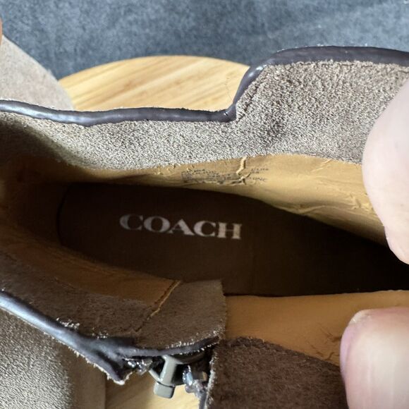 Women Coach Pauline Tan Suede Ankle Boots Booties Size‎ 8 B - Picture 7 of 8